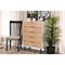 Wholesale Interiors Baxton Studio Karima Mid-Century Modern Two-Tone White and Natural Brown Finished Wood and Black Metal 5-Drawer Storage Cabinet
